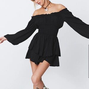 Princess Polly love galore, long sleeve black romper. US size 6. Worn once.